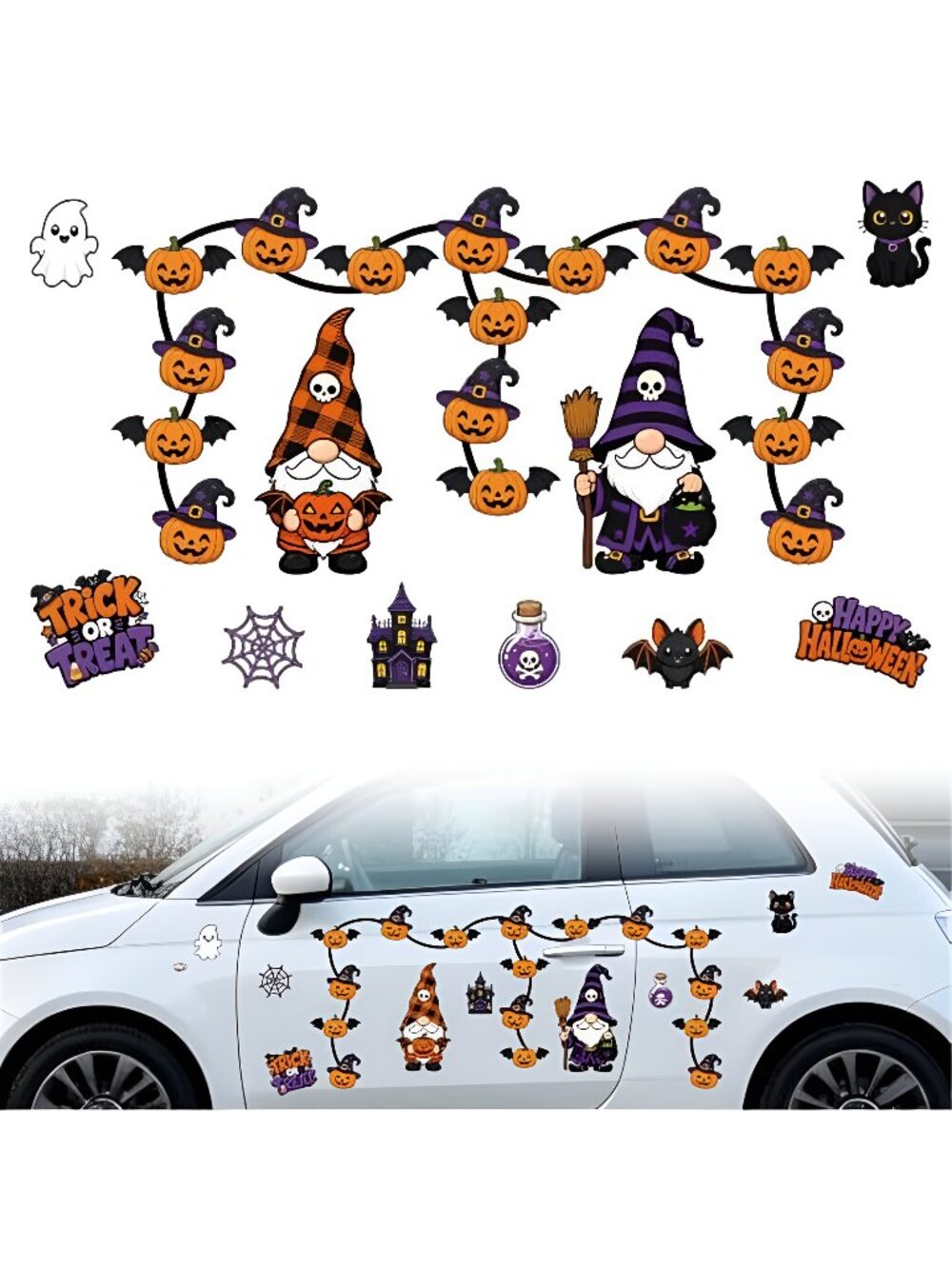 32pcs Halloween Car & Refrigerator Decoration Stickers